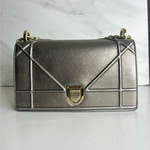 DIOR Bronze Metallic Small Diorama Crossbody Bag